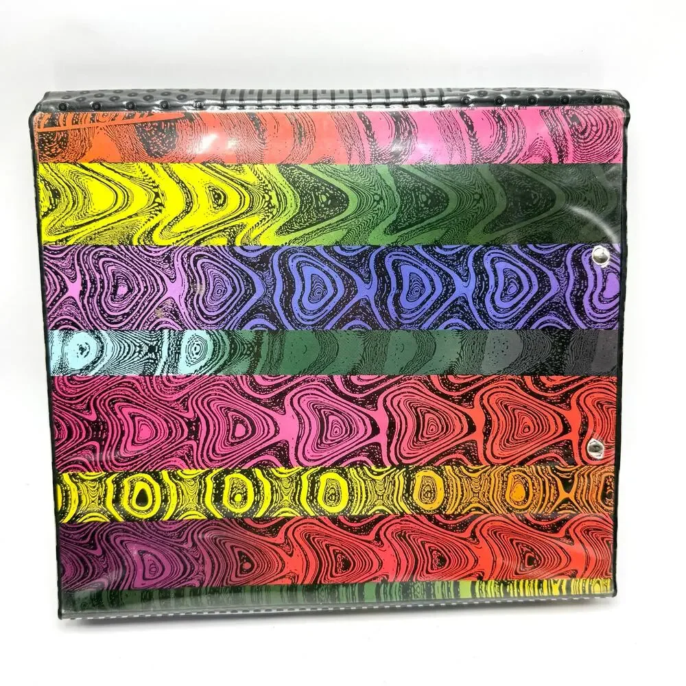 Trapper Keeper Designer Series 3 Ring Binder Multicolor Stripes Vintage 1989